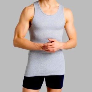 ⭐️ (2) Mens Fruit of the Loom Sig. Soft Ribbed A-Shirts/Gray XL